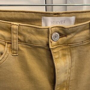 Vervet Women's Cropped Tan Jeans